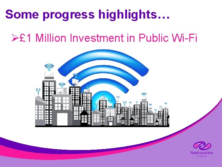 Some progress highlights… Ø£ 1 Million Investment in Public Wi-Fi 