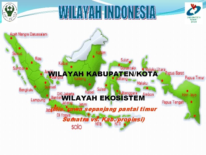 WILAYAH KABUPATEN/KOTA WILAYAH EKOSISTEM (Mis. rawa sepanjang pantai timur Sumatra vs. Kab. /propinsi) 