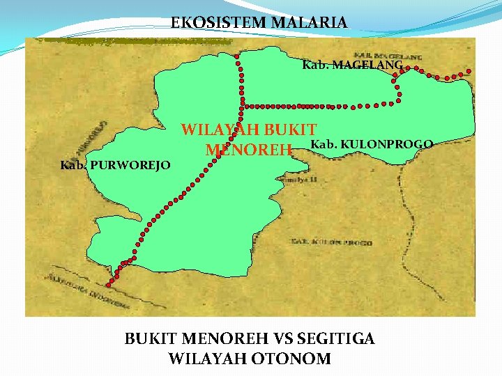 EKOSISTEM MALARIA Kab. MAGELANG Kab. PURWOREJO WILAYAH BUKIT MENOREH Kab. KULONPROGO BUKIT MENOREH VS