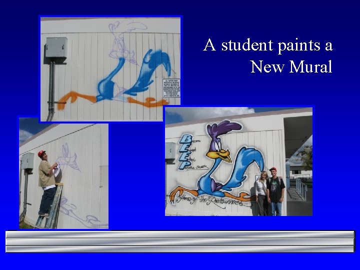A student paints a New Mural 