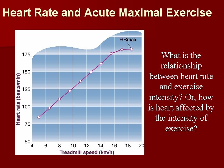 Heart Rate and Acute Maximal Exercise What is the relationship between heart rate and