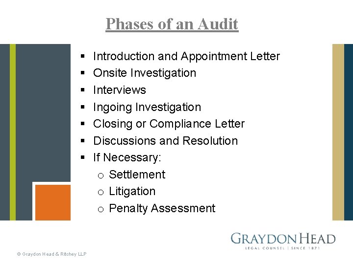 Phases of an Audit § § § § © Graydon Head & Ritchey LLP