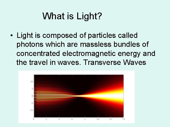 What is Light? • Light is composed of particles called photons which are massless