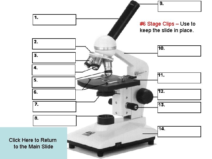 #6 Stage Clips – Use to keep the slide in place. Click Here to