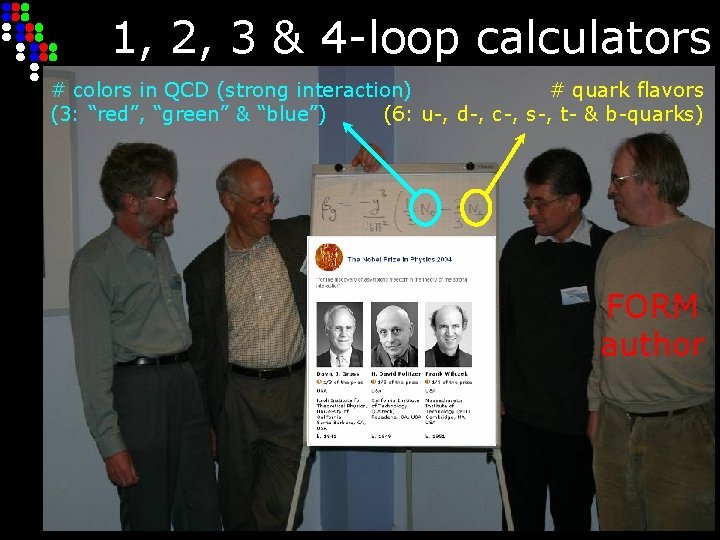 1, 2, 3 & 4 -loop calculators # colors in QCD (strong interaction) #