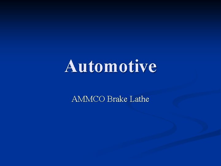 Automotive AMMCO Brake Lathe 