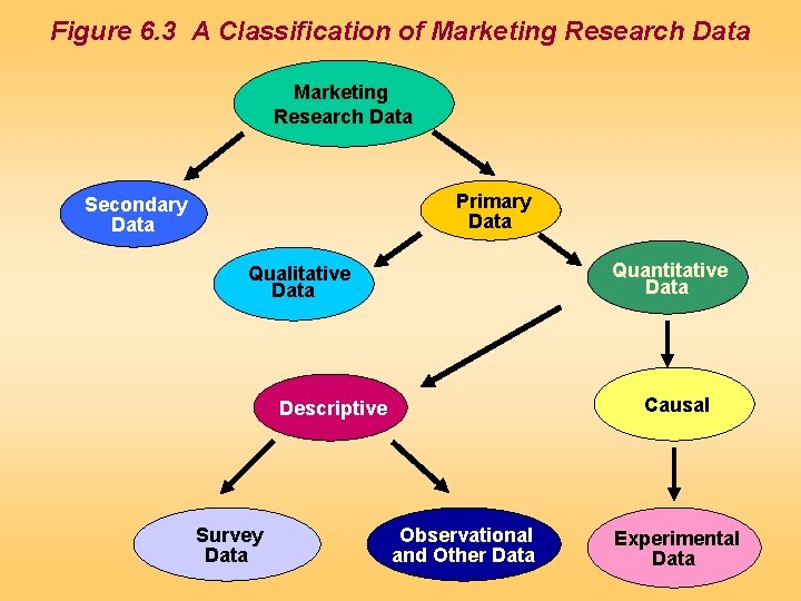 Figure 6. 3 A Classification of Marketing Research Data Primary Data Secondary Data Quantitative