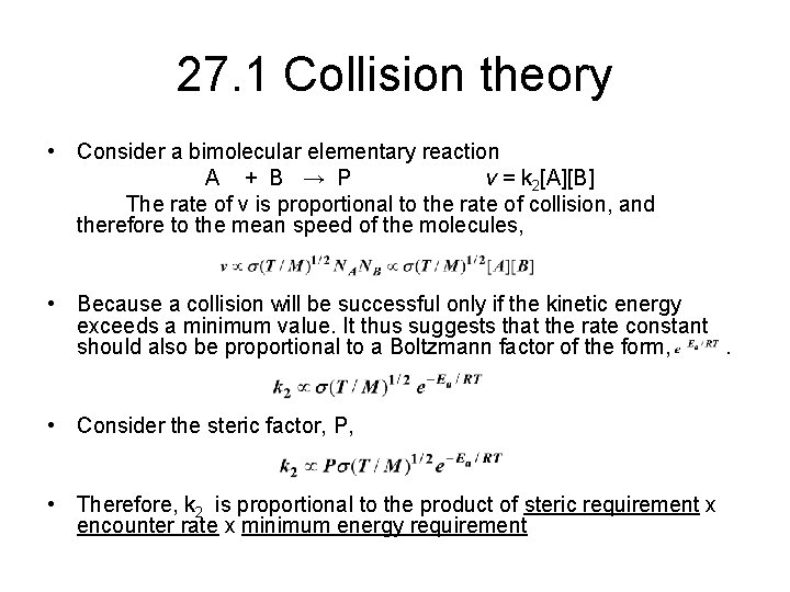 Chapter 27 Molecular Reaction Dynamics Purpose Calculation Of