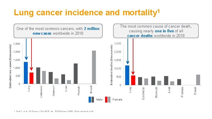 Lung cancer incidence and mortality 1 One of the most common cancers, with 2
