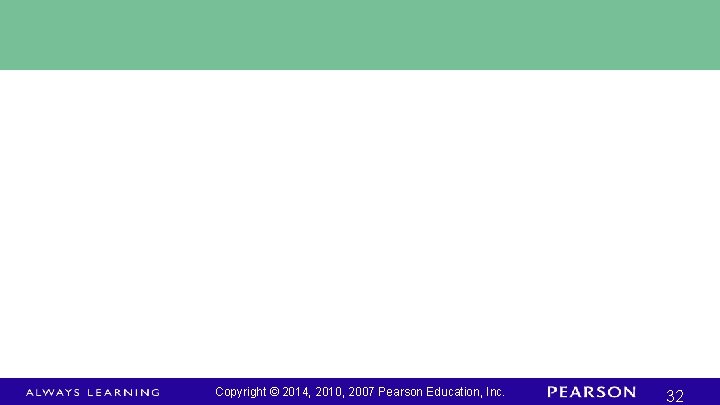 Copyright © 2014, 2010, 2007 Pearson Education, Inc. 32 
