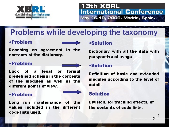 Problems while developing the taxonomy. • Problem • Solution Reaching an agreement in the