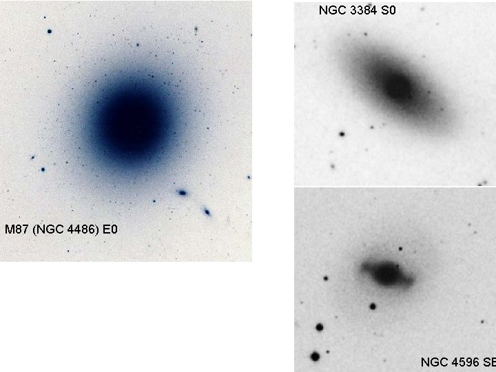 NGC 3384 S 0 M 87 (NGC 4486) E 0 NGC 4596 SB 