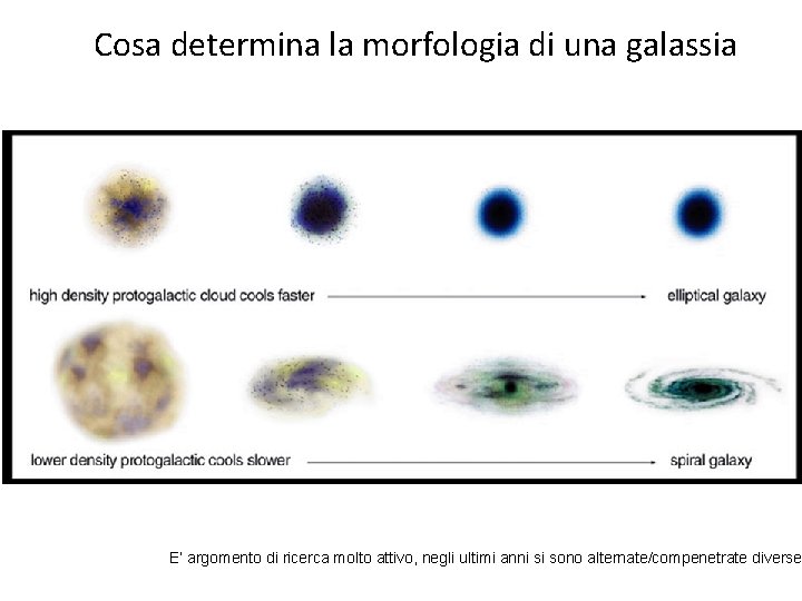 Cosa determina la morfologia di una galassia E’ argomento di ricerca molto attivo, negli