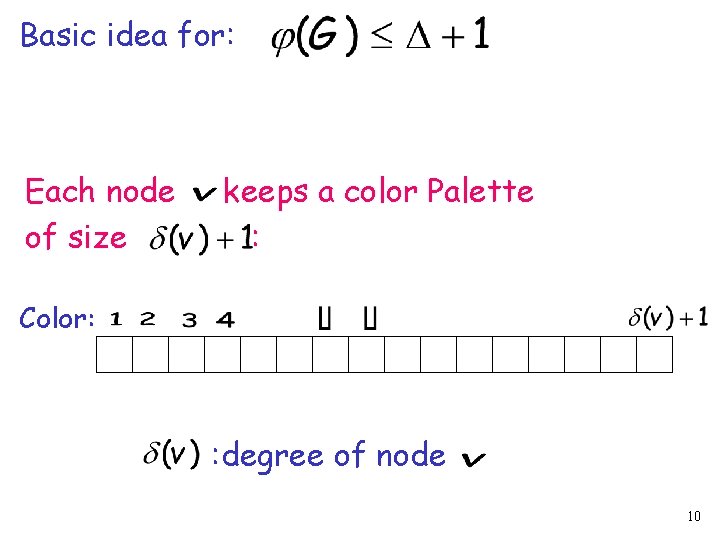 Basic idea for: Each node of size keeps a color Palette : Color: :