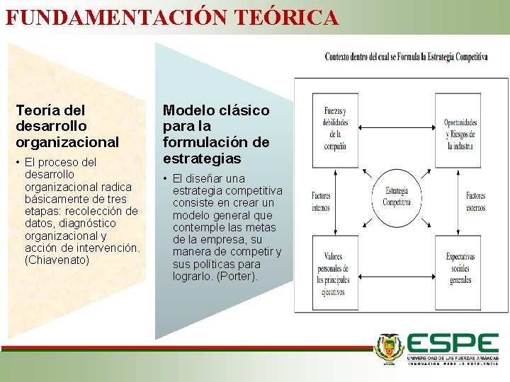 FUNDAMENTACIÓN TEÓRICA Teoría del desarrollo organizacional • El proceso del desarrollo organizacional radica básicamente