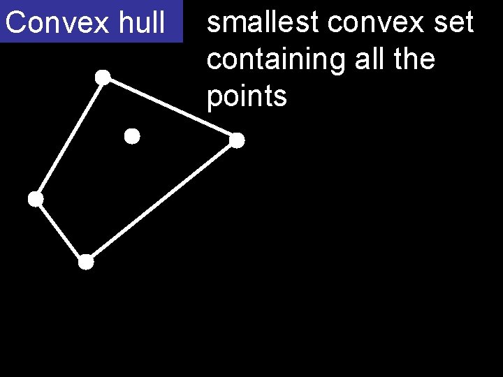 Convex hull smallest convex set containing all the points 