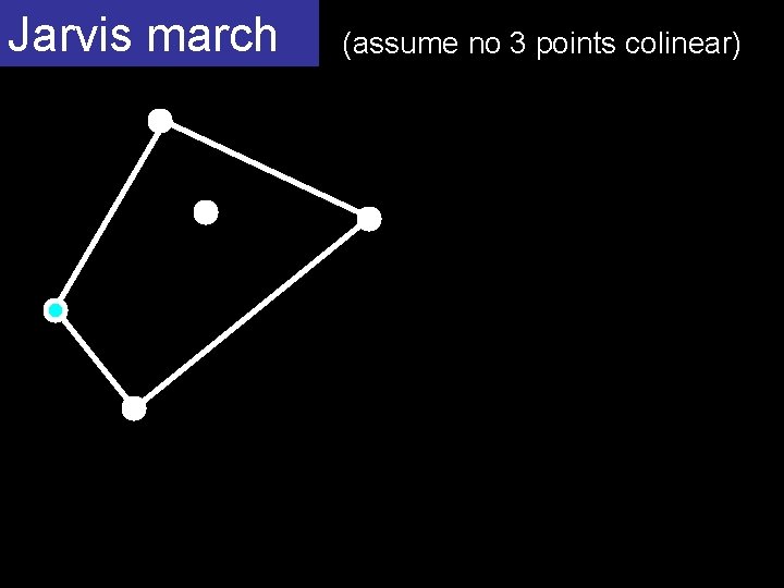 Jarvis march (assume no 3 points colinear) 