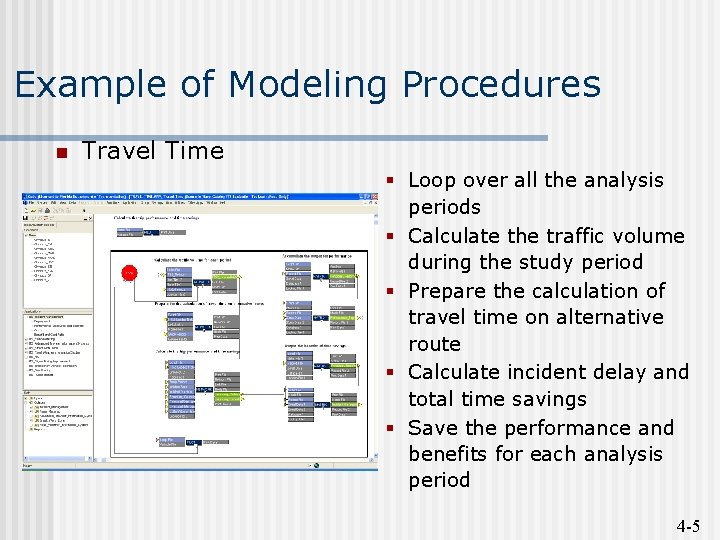 Example of Modeling Procedures n Travel Time § Loop over all the analysis periods