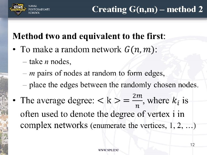 Creating G(n, m) – method 2 • 12 