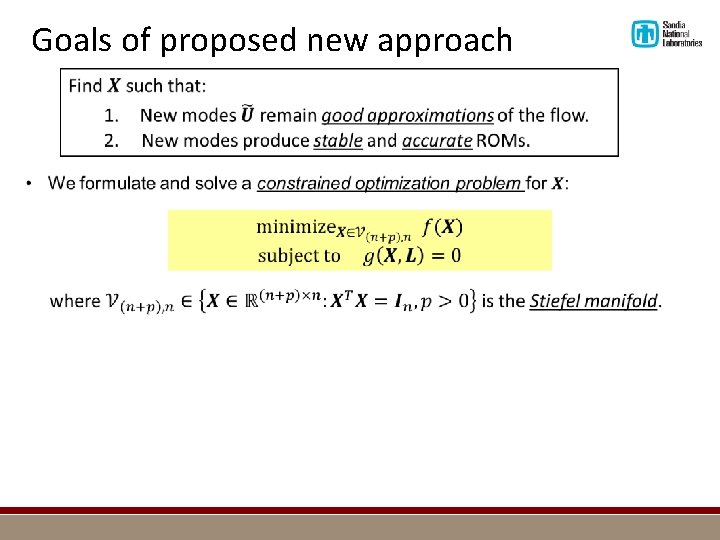 Goals of proposed new approach 
