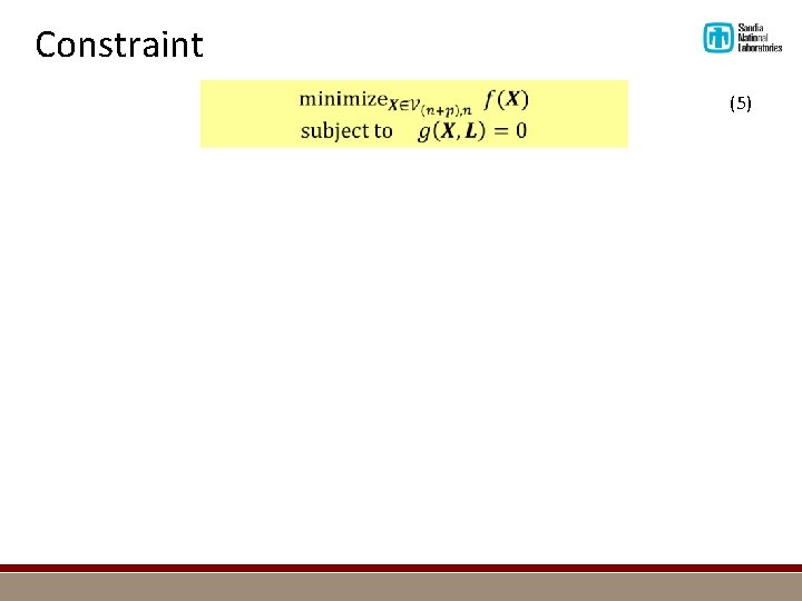Constraint (5) 