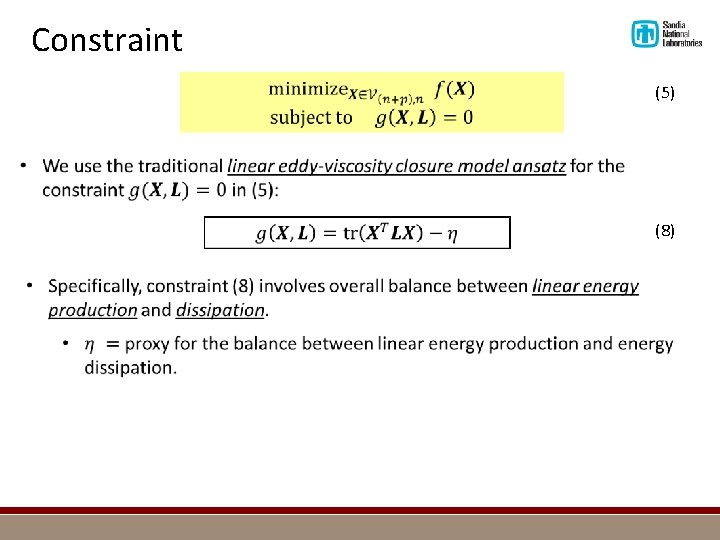 Constraint (5) (8) 