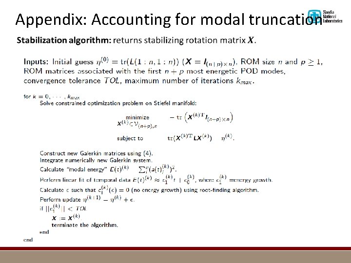 Appendix: Accounting for modal truncation 
