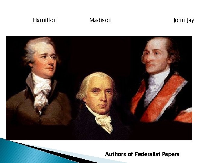 Hamilton Madison John Jay Authors of Federalist Papers 