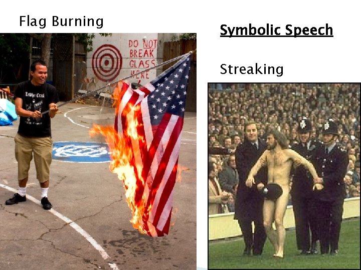 Flag Burning Symbolic Speech Streaking 