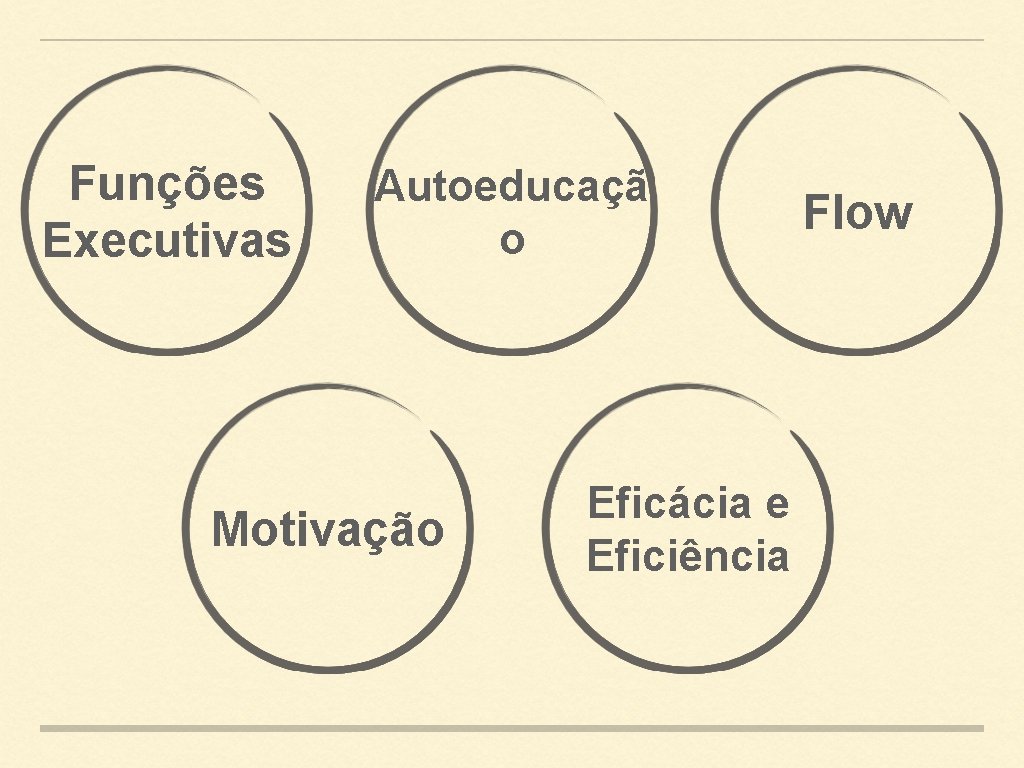 Funções Executivas Autoeducaçã o Motivação Eficácia e Eficiência Flow 