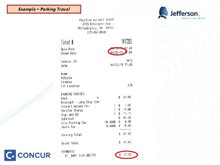 Example – Parking Travel 