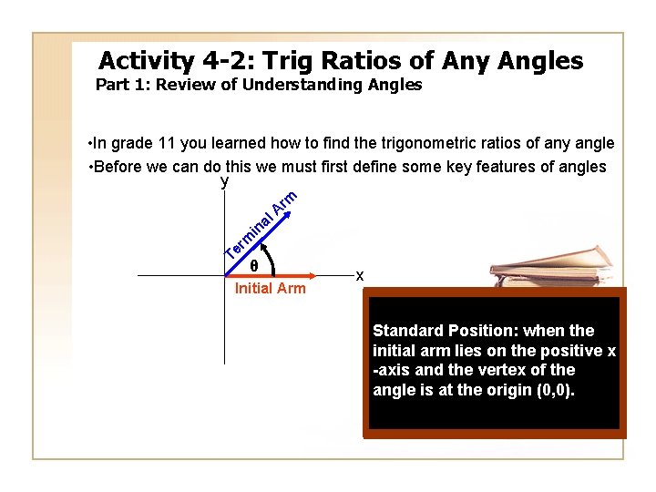 Activity 4 -2: Trig Ratios of Any Angles Part 1: Review of Understanding Angles