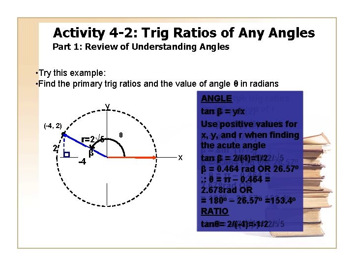 Activity 4 -2: Trig Ratios of Any Angles Part 1: Review of Understanding Angles