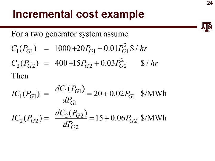 24 Incremental cost example 