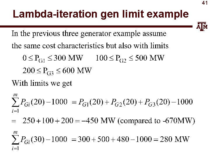 41 Lambda-iteration gen limit example 