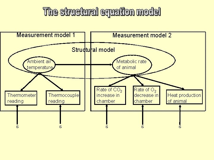 Measurement model 1 Measurement model 2 Structural model Ambient air temperature Thermometer reading Metabolic