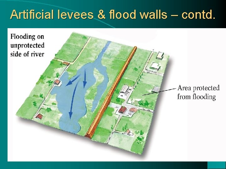 Artificial levees & flood walls – contd. 