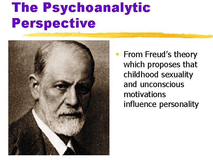 The Psychoanalytic Perspective § From Freud’s theory which proposes that childhood sexuality and unconscious