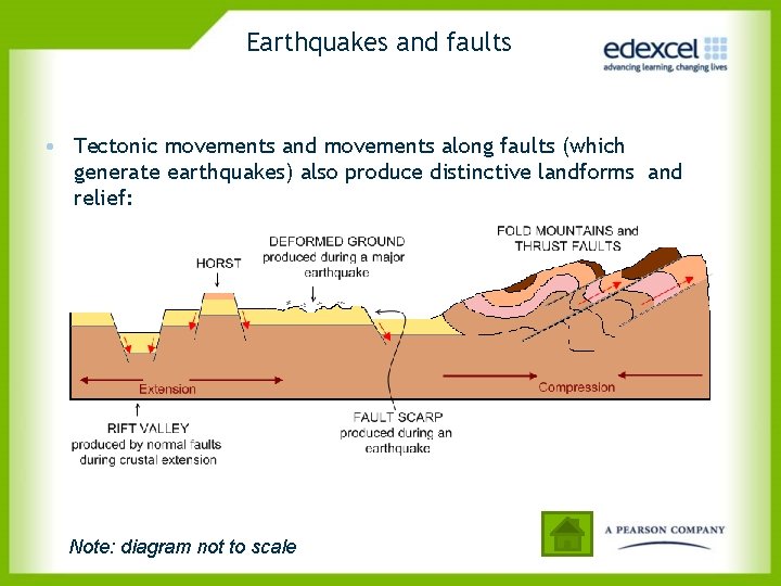 Earthquakes and faults • Tectonic movements and movements along faults (which generate earthquakes) also