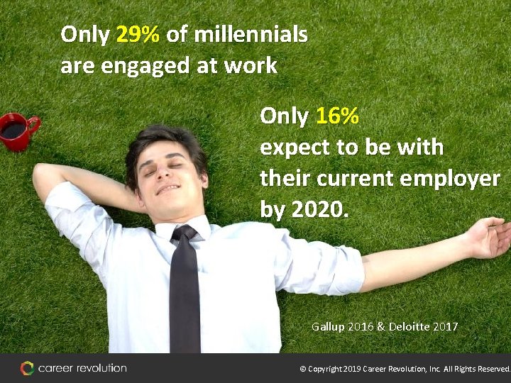 Only 29% of millennials are engaged at work Only 16% expect to be with