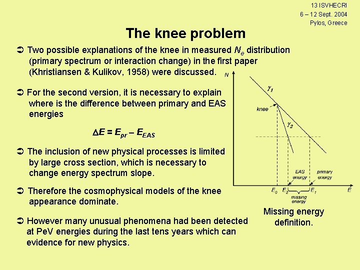 The Knee And Unusual Events At Pe V