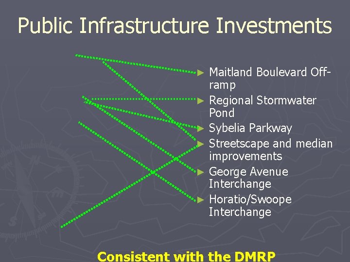 Public Infrastructure Investments Maitland Boulevard Offramp ► Regional Stormwater Pond ► Sybelia Parkway ►