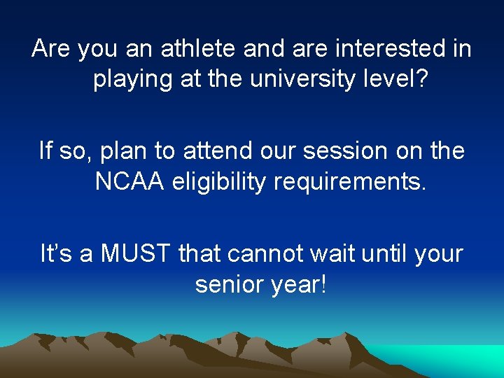 Are you an athlete and are interested in playing at the university level? If