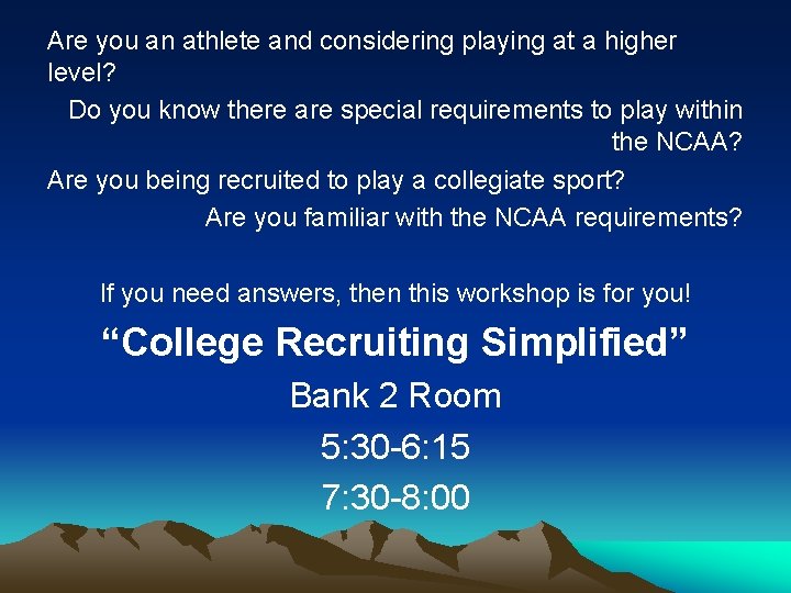 Are you an athlete and considering playing at a higher level? Do you know