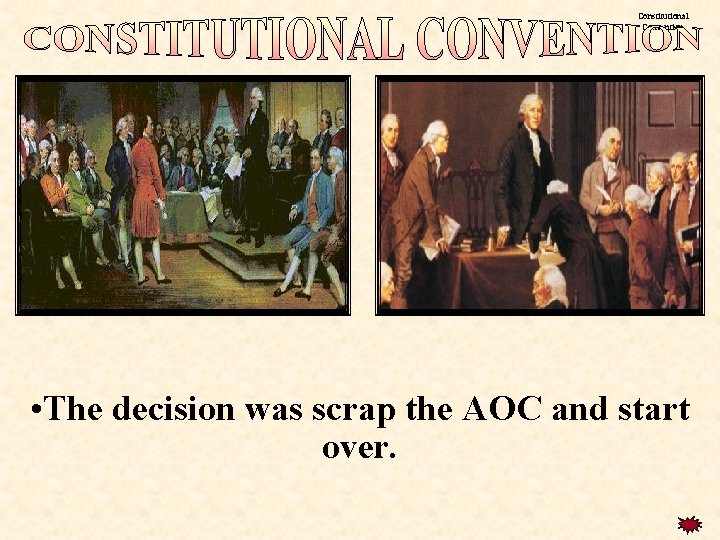 Constitutional Convention • The decision was scrap the AOC and start over. 