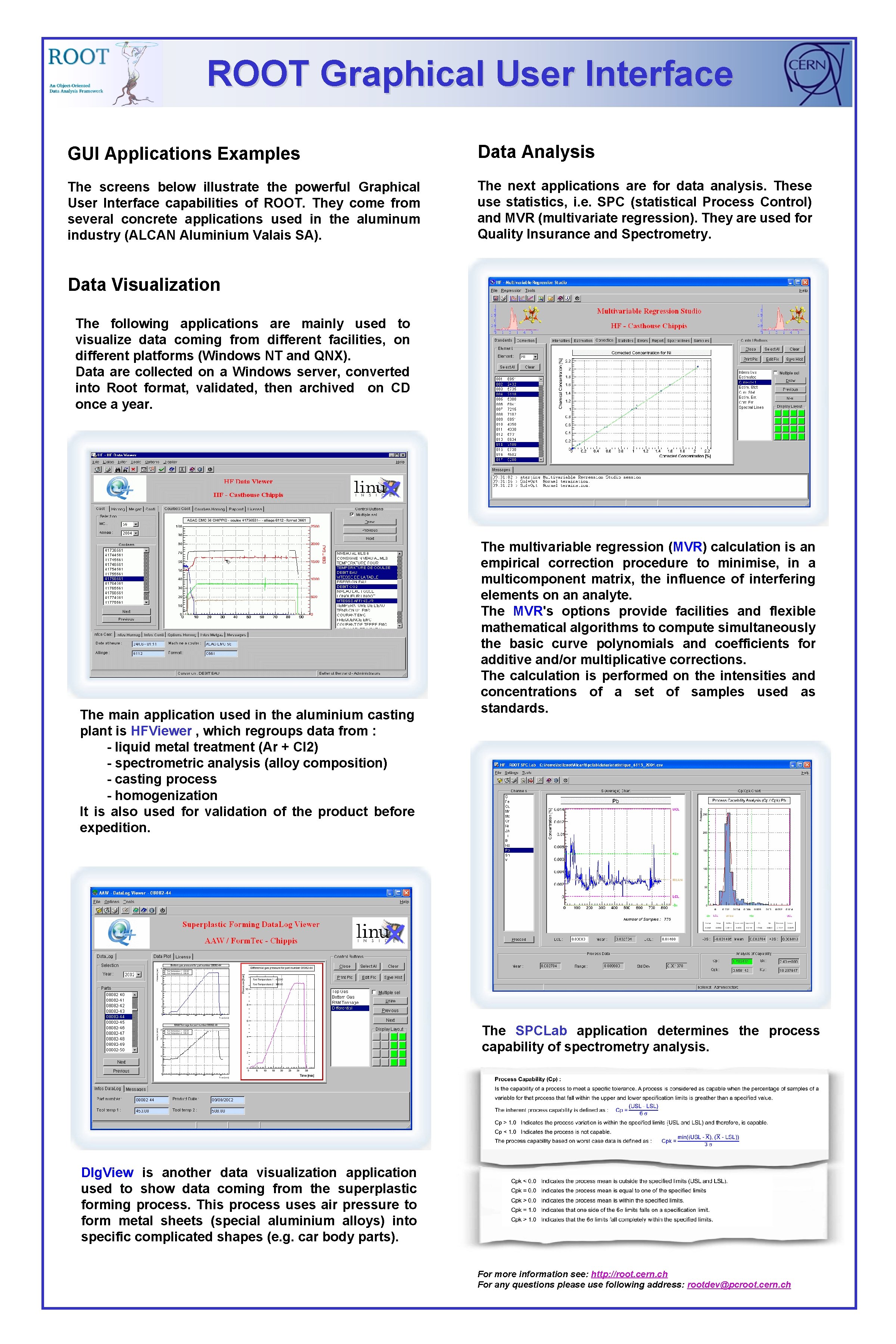 ROOT Graphical User Interface GUI Applications Examples Data Analysis The screens below illustrate the