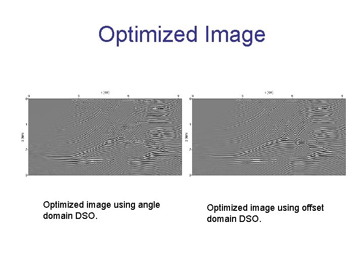 Optimized Image Optimized image using angle domain DSO. Optimized image using offset domain DSO.