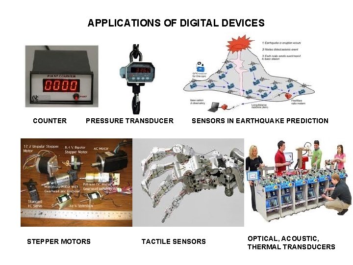 APPLICATIONS OF DIGITAL DEVICES COUNTER PRESSURE TRANSDUCER STEPPER MOTORS SENSORS IN EARTHQUAKE PREDICTION TACTILE