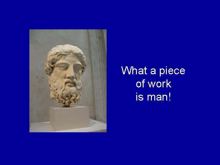 What a piece of work is man! What a piece of work is man!