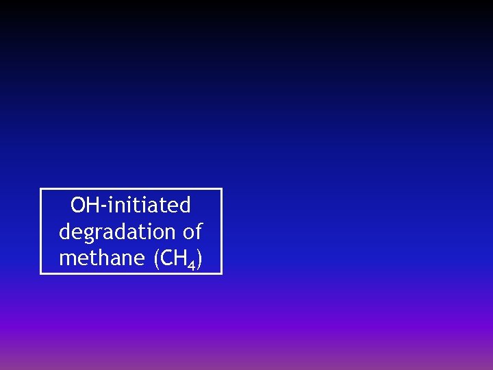 OH-initiated degradation of methane (CH 4) 